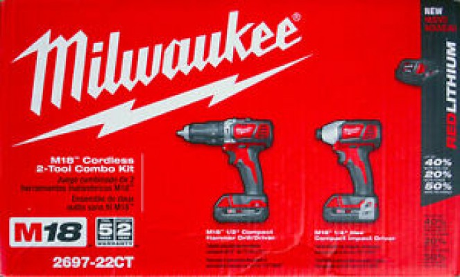 *NEW*Milwaukee M18 Cordless Kit-Hammer Drill-Hex Impact Driver